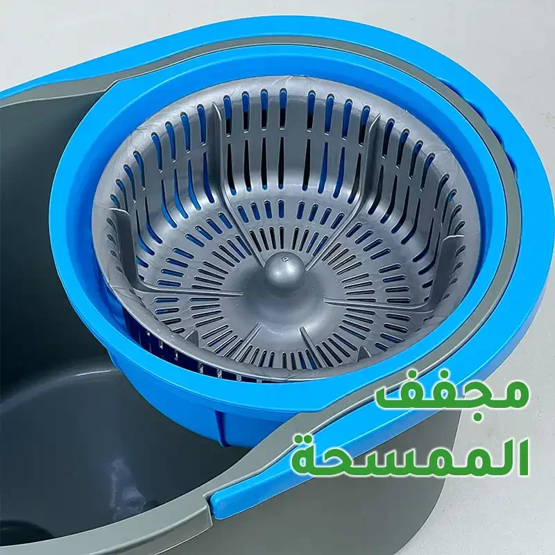 طقم تنظيف ممسحة ميكروفيبر مع دلو عصَّار