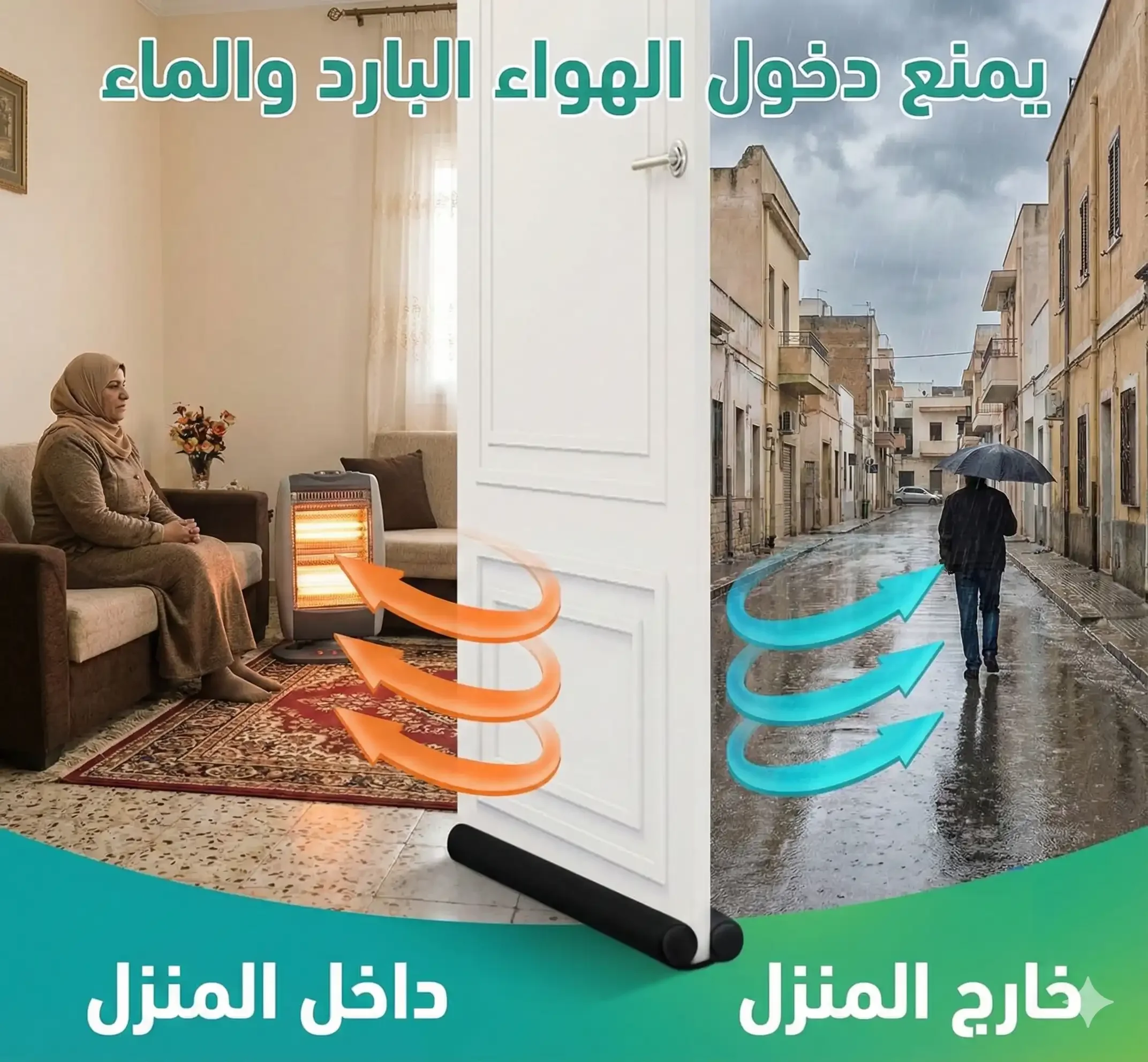 مانع تسرب الهواء والغبار أسفل الباب
