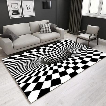 TR11, Tapis rectangle d'illusion tourbillon, Donner une vie à votre maison ! 1 acheté + 1 offert
