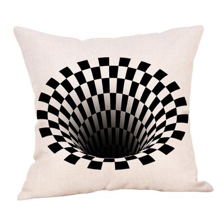 1 acheté+1 offert-2 taies d'oreiller carrés 3DTO002 en vortex 3d