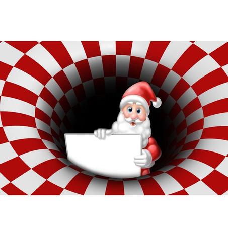 TRN09, Tapis rectangle d'illusion tourbillon pour Noël ! 1 acheté + 1 offert