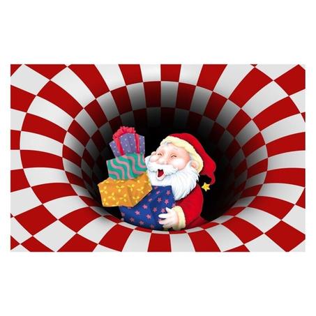 TRN026, Tapis rectangle d'illusion tourbillon pour Noël ! 1 acheté + 1 offert