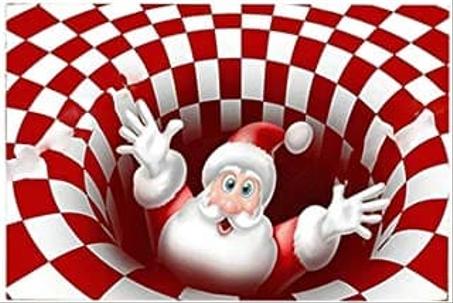 TRN030, Tapis rectangle d'illusion tourbillon pour Noël ! 1 acheté + 1 offert