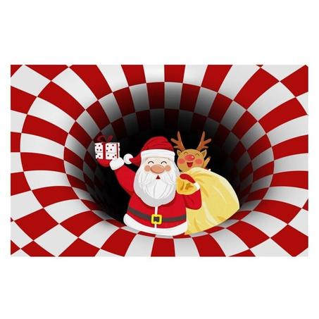 TRN024, Tapis rectangle d'illusion tourbillon pour Noël ! 1 acheté + 1 offert