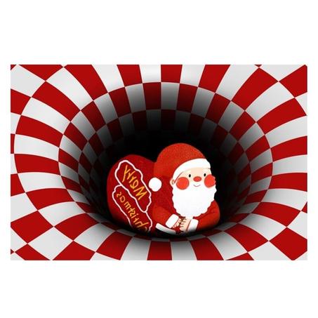 TRN015, Tapis rectangle d'illusion tourbillon pour Noël ! 1 acheté + 1 offert
