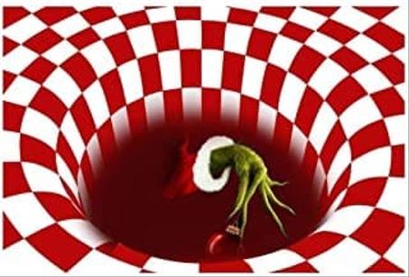 TRN032, Tapis rectangle d'illusion tourbillon pour Noël ! 1 acheté + 1 offert