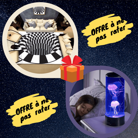 (OFFERTE) Lampe aquarium méduse avec tapis d'illusion tourbillon