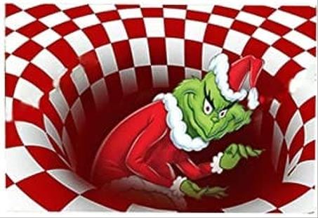 TRN033, Tapis rectangle d'illusion tourbillon pour Noël ! 1 acheté + 1 offert