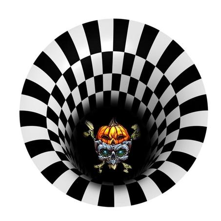 TROH013, Tapis rond d'illusion tourbillon pour Halloween ! 1 acheté + 1 offert