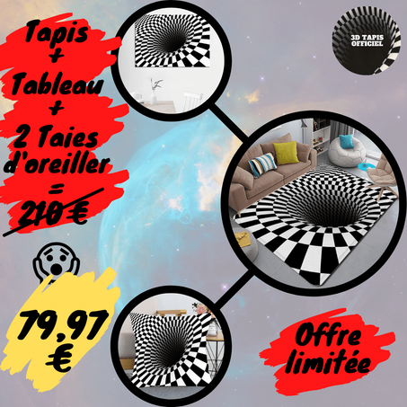 -70% sur la vortex tourbillon tapis+tableau+2 taies d'oreiller