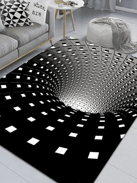 TR12, Tapis rectangle d'illusion tourbillon, Donner une vie à votre maison ! 1 acheté + 1 offert