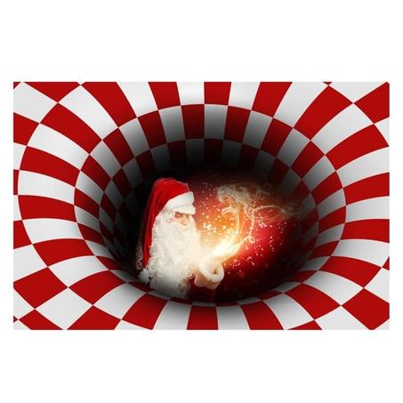 TRN016, Tapis rectangle d'illusion tourbillon pour Noël ! 1 acheté + 1 offert