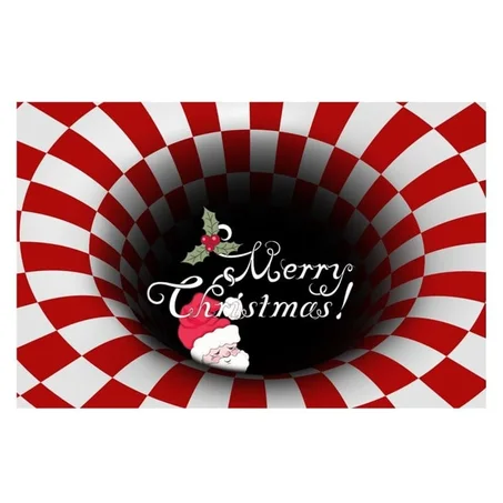 TRN020, Tapis rectangle d'illusion tourbillon pour Noël ! 1 acheté + 1 offert