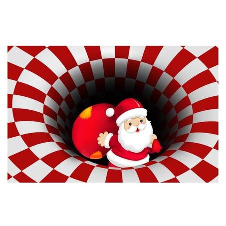 TRN023, Tapis rectangle d'illusion tourbillon pour Noël ! 1 acheté + 1 offert