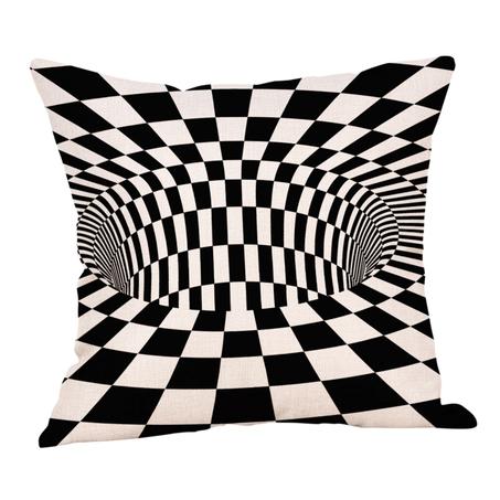 1 acheté+1 offert-2 taies d'oreiller carrés 3DTO006 en vortex 3d