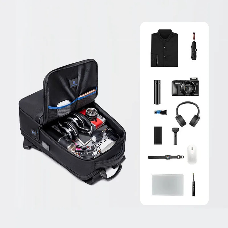 ARCTIC HUNTER B00490 Sac à dos extensible (9 cm) pour ordinateur portable 15,6 pouces avec chargeur USB