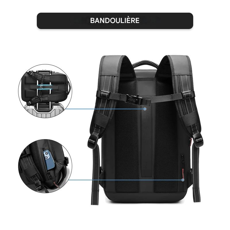 Sac à dos unisexe 17 pouces à compression sous vide grande capacité (sans pompe)