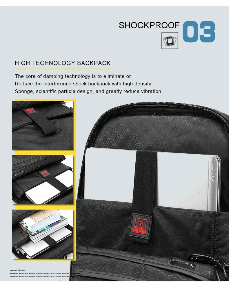 ARCTIC HUNTER – Sac à Dos de Voyage , avec Chargeur USB, Grande Capacité, pour Ordinateur portable de 15.6 pouces