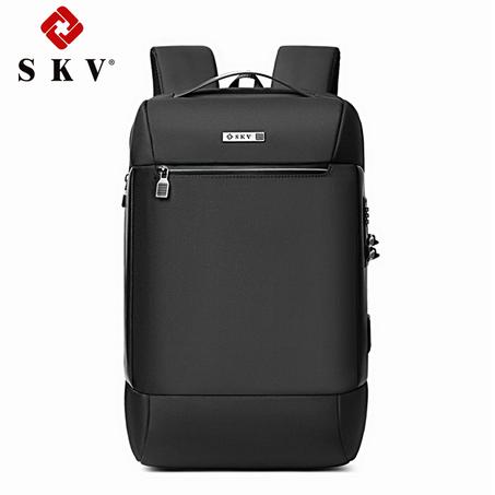 Sac à dos multifonctionnel en tissu Oxford imperméable avancé antivol avec verrouillage par mot de passe boîte de tige de prise arrière sac à dos avec chargement USB