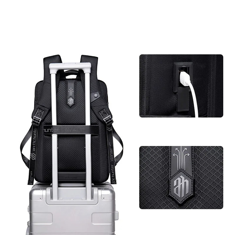 ARCTIC HUNTER B00490 Sac à dos extensible (9 cm) pour ordinateur portable 15,6 pouces avec chargeur USB