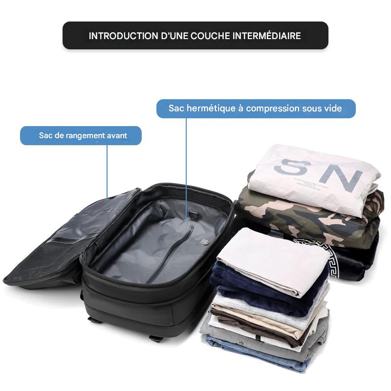 Sac à dos unisexe 17 pouces à compression sous vide grande capacité (sans pompe)