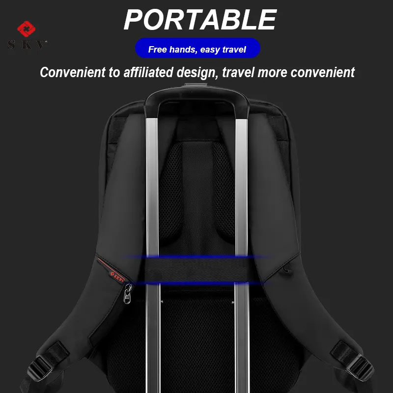 Sac à dos multifonctionnel en tissu Oxford imperméable avancé antivol avec verrouillage par mot de passe boîte de tige de prise arrière sac à dos avec chargement USB