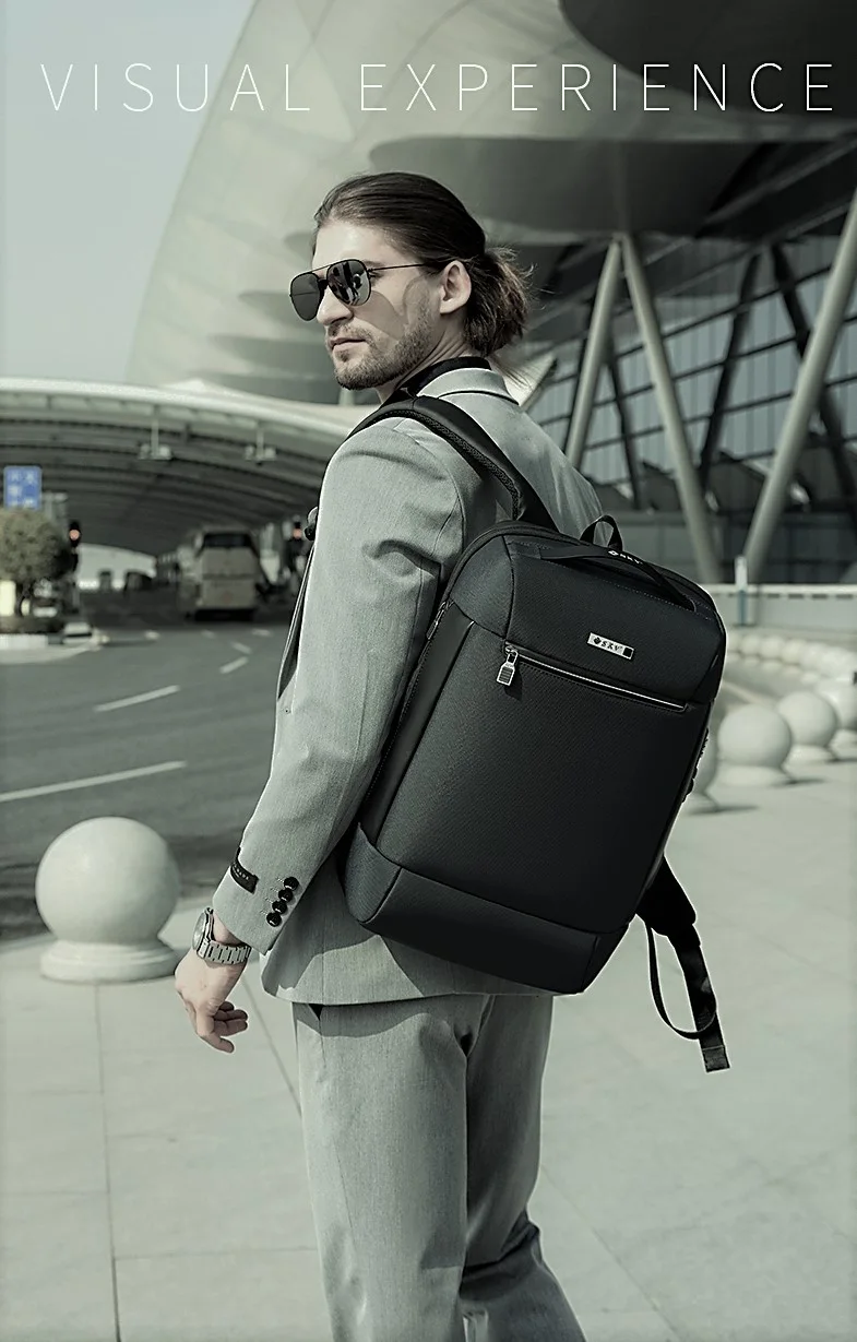 Sac à dos multifonctionnel en tissu Oxford imperméable avancé antivol avec verrouillage par mot de passe boîte de tige de prise arrière sac à dos avec chargement USB