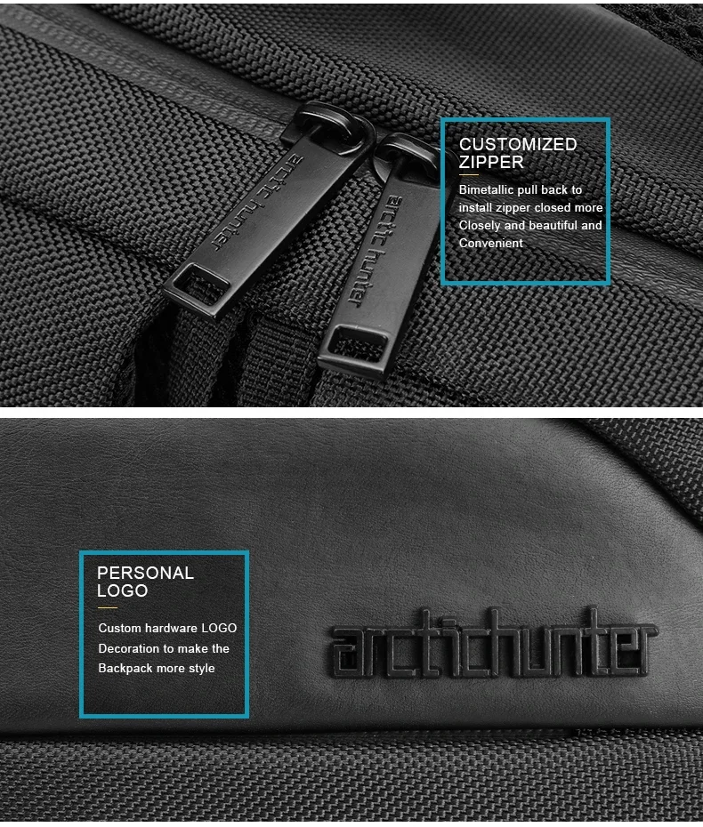 ARCTIC HUNTER – Sac à Dos de Voyage , avec Chargeur USB, Grande Capacité, pour Ordinateur portable de 15.6 pouces