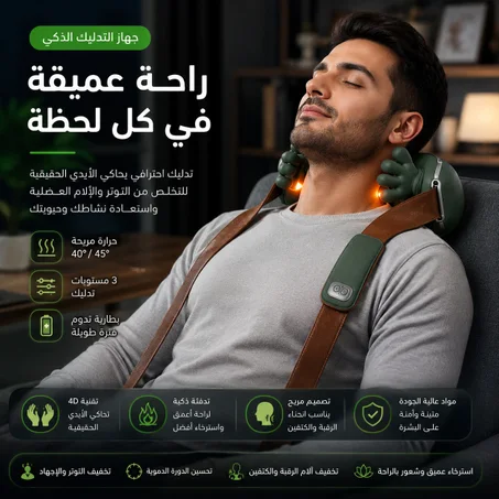 استرخاء عميق وتخفيف فوري للتوتر مع جهاز التدليك الحراري الذكي