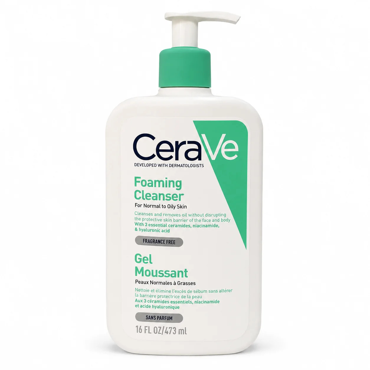 CeraVe Gel Moussant – Peaux Normales à Grasses 473 ml
