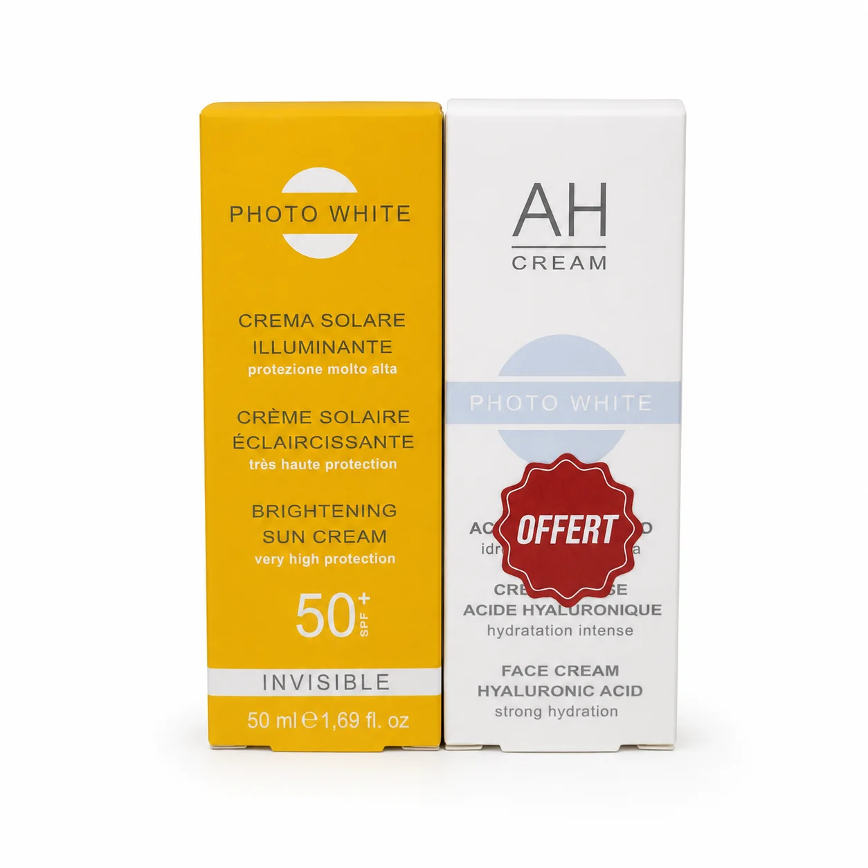 AH Cream Photo White SPF 50+ 50 ml + Crème Hyaluronique Offerte