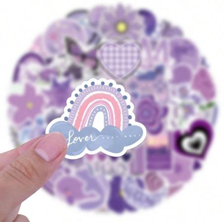 Purple Aesthetic Stickers 50 pcs