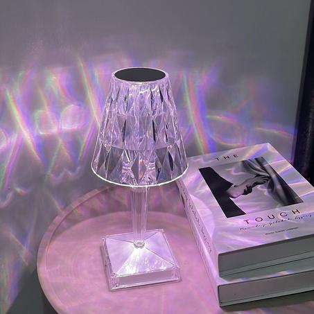 Diamond-Cut Crystal Table Lamp