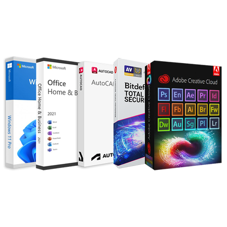 PREMIUM PACKAGE - Windows 11, Office 2021, Bitdefender, Autocad 2024, Adobe Pack 2024
