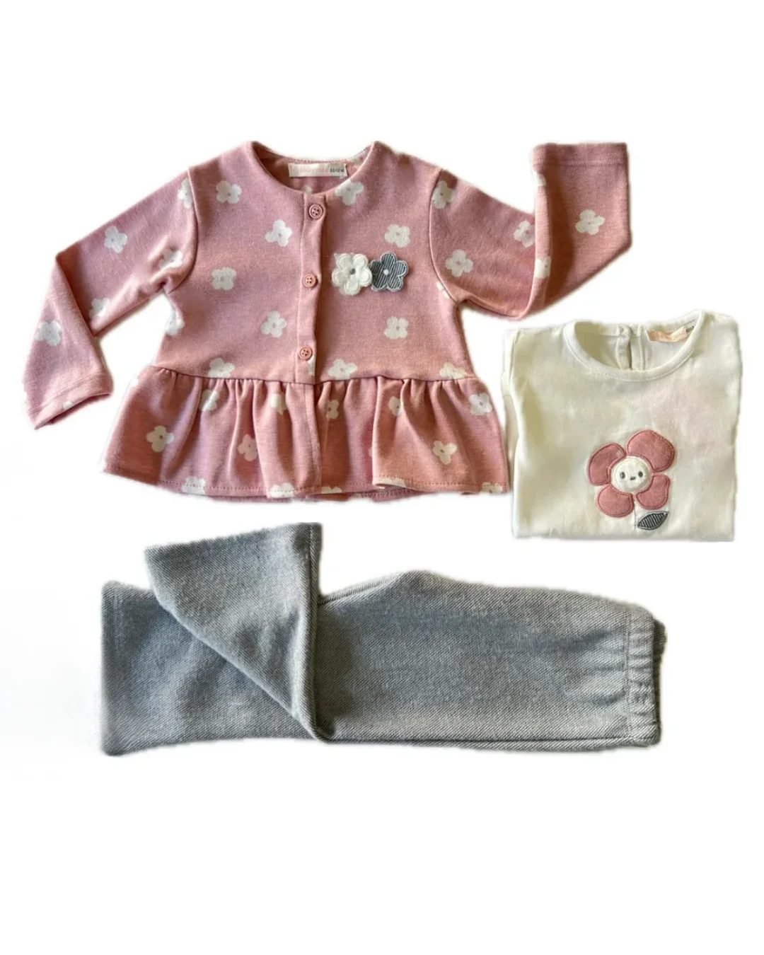 Ensemble bébé fille 3 piéces Fleurs