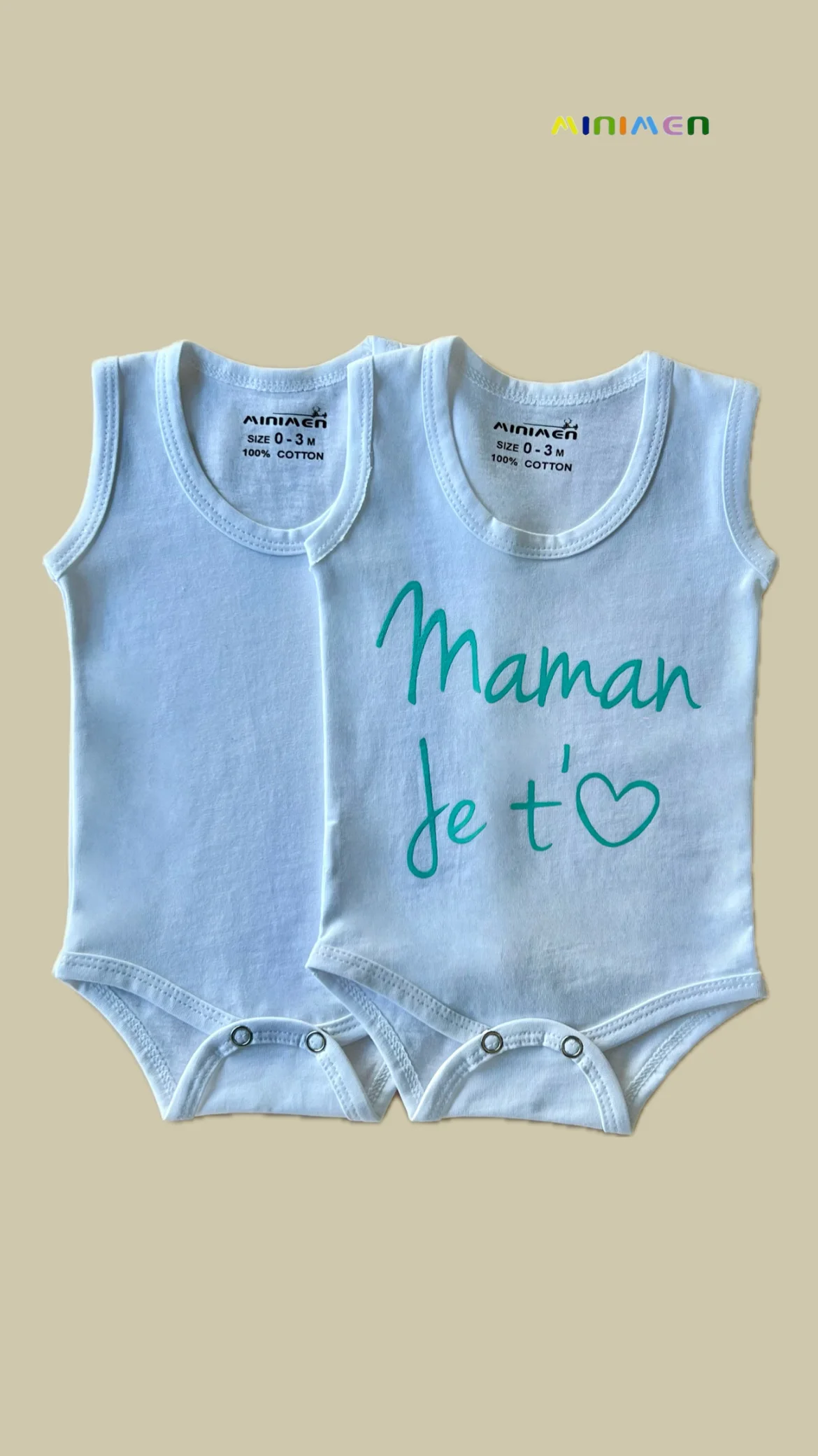 body blanc sans manche bébé