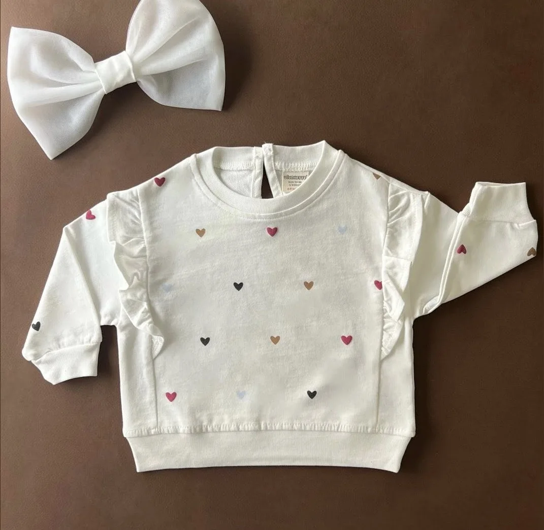 T-shirt "petits cœurs" pour les filles