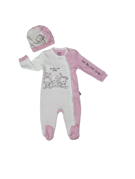 Pyjama bébé 2 piéces en coton en motif lapin
