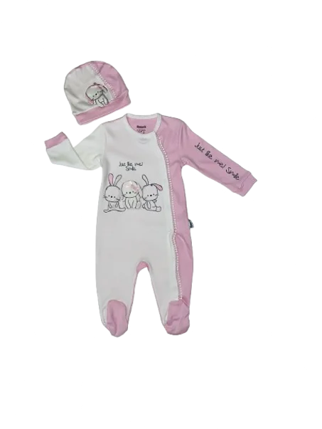 Pyjama bébé 2 piéces en coton en motif lapin