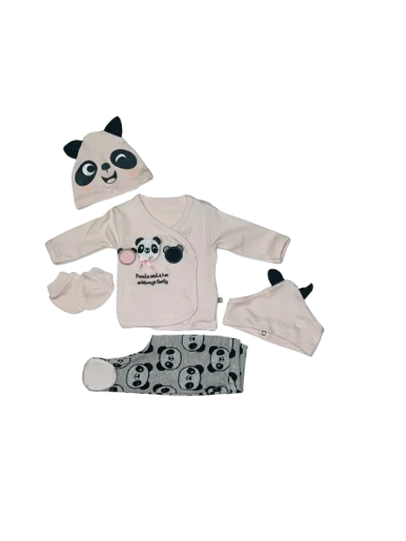 Ensemble cadeau bébé 5 pièces en coton