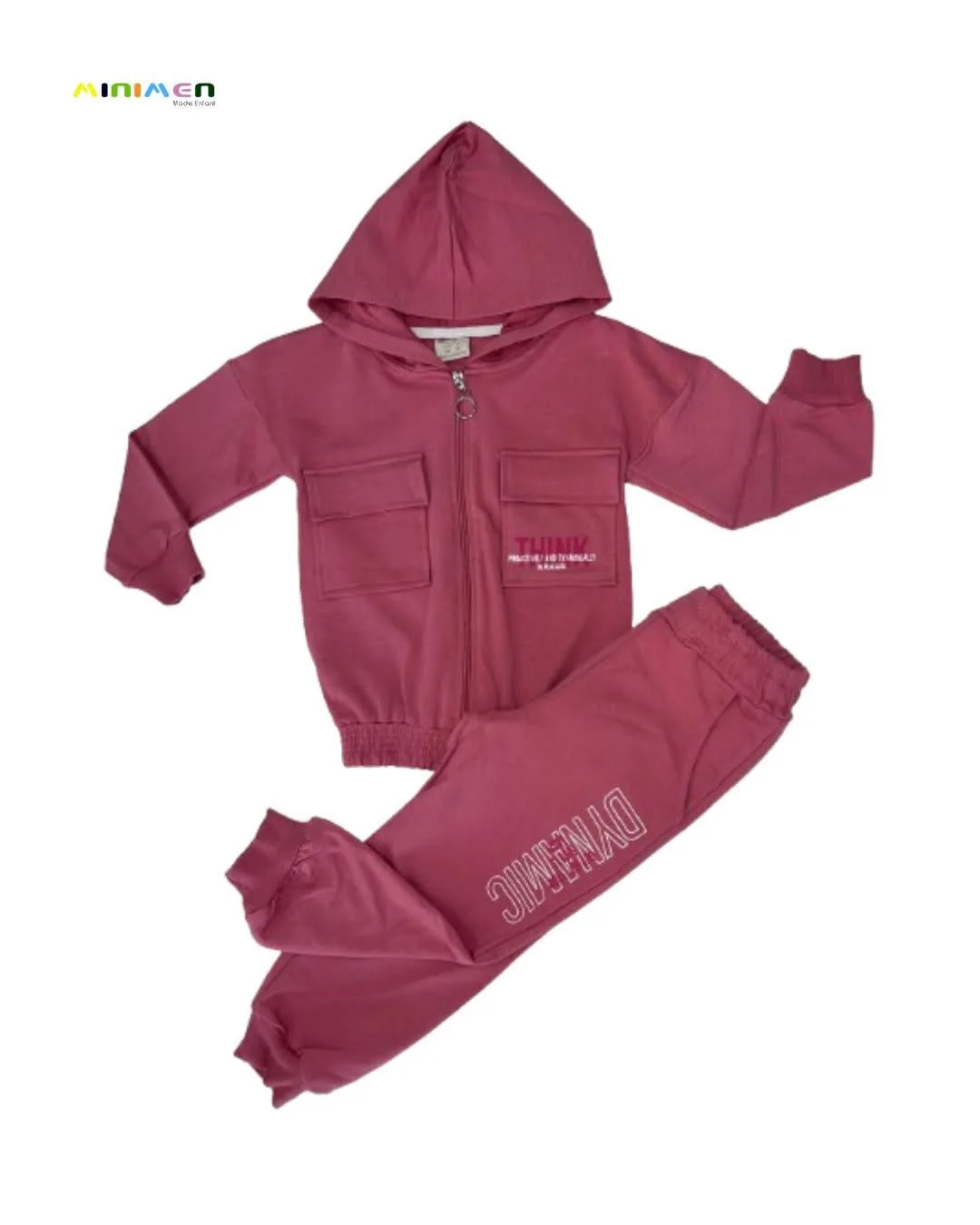 survêtement fille veste et pantalon en coton avec des  poches