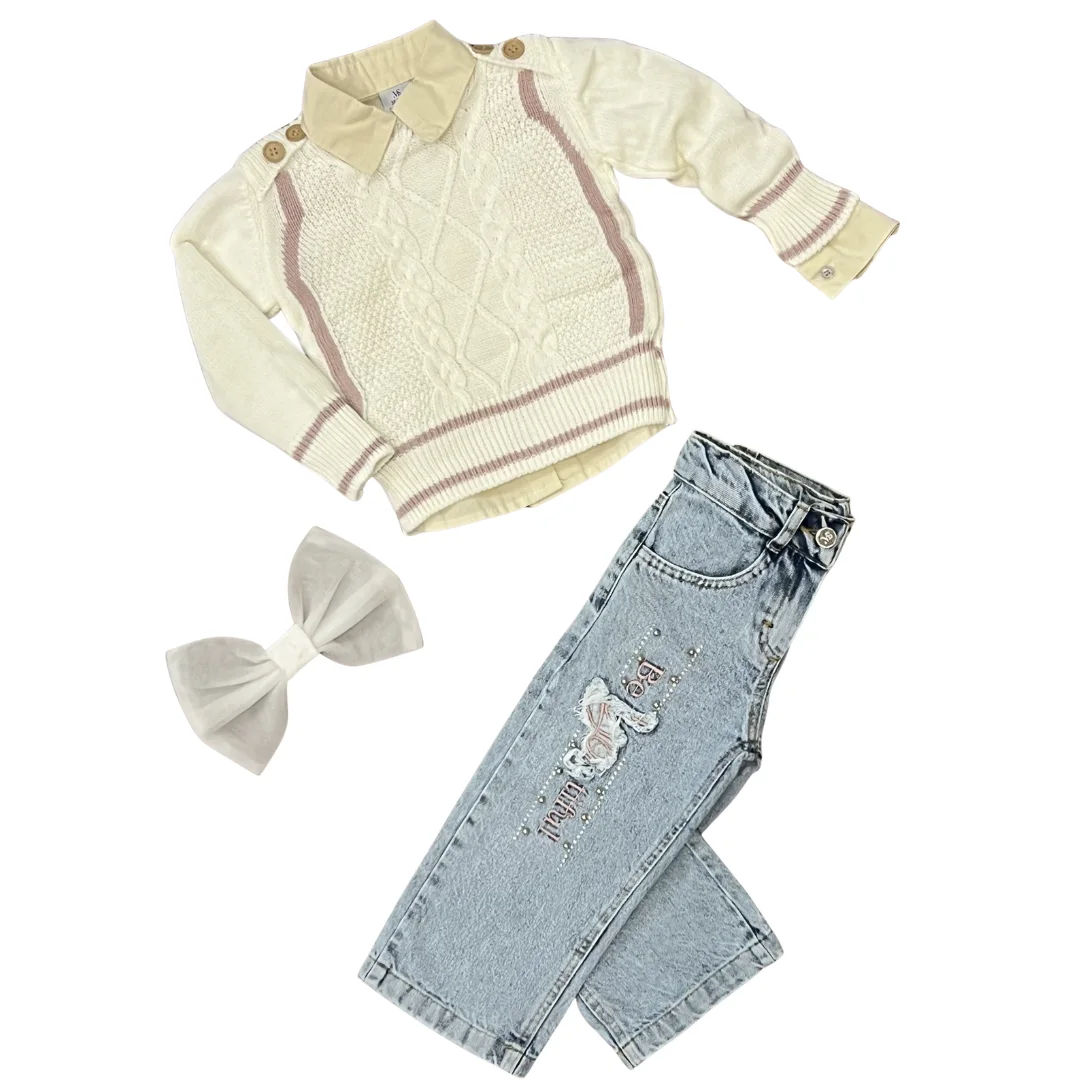 Ensemble 3 Pièces Pantalon Perle Ellitte