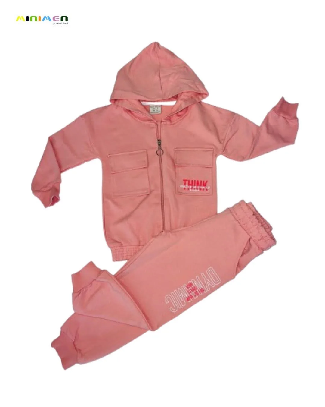 survêtement fille veste et pantalon en coton avec des  poches