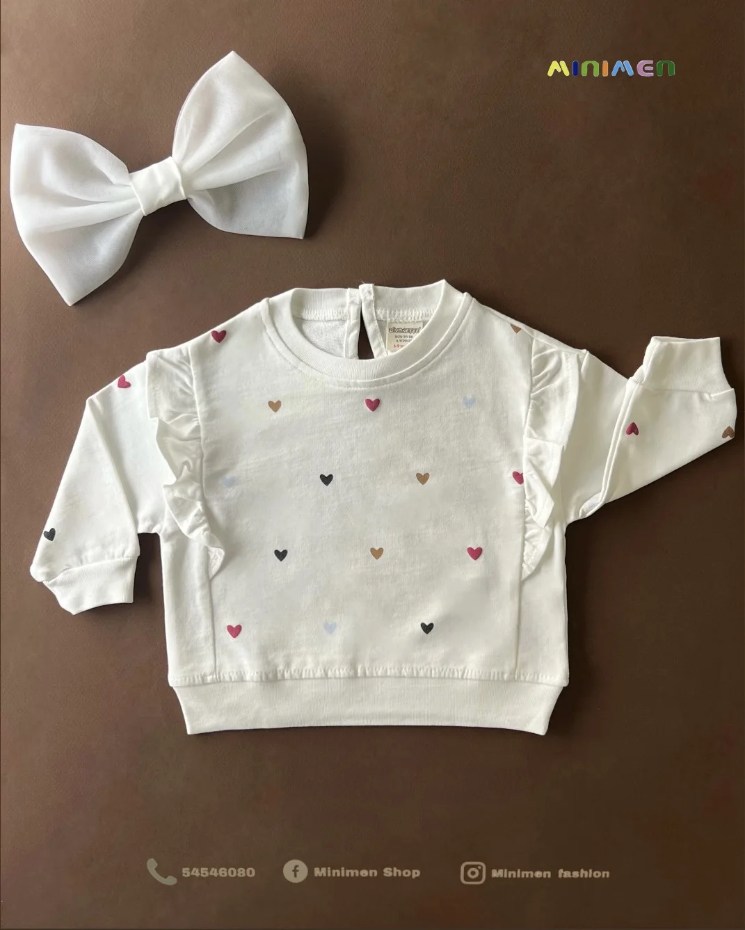 Sweatshirt bébé en coton motif coeur