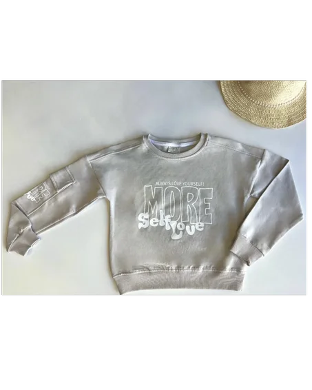 Tee-shirt fille manches longues en coton