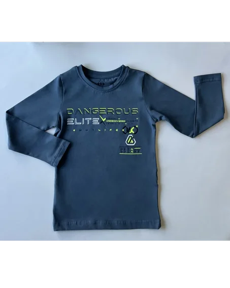 Tee-shirt enfant manches longues en coton imprimé