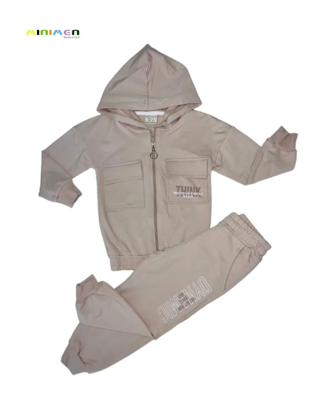 survêtement fille veste et pantalon en coton avec des  poches