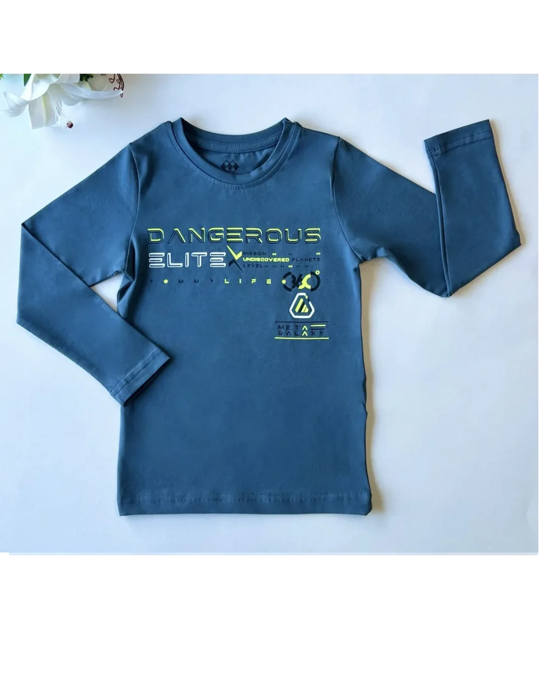 Tee-shirt enfant manches longues en coton imprimé