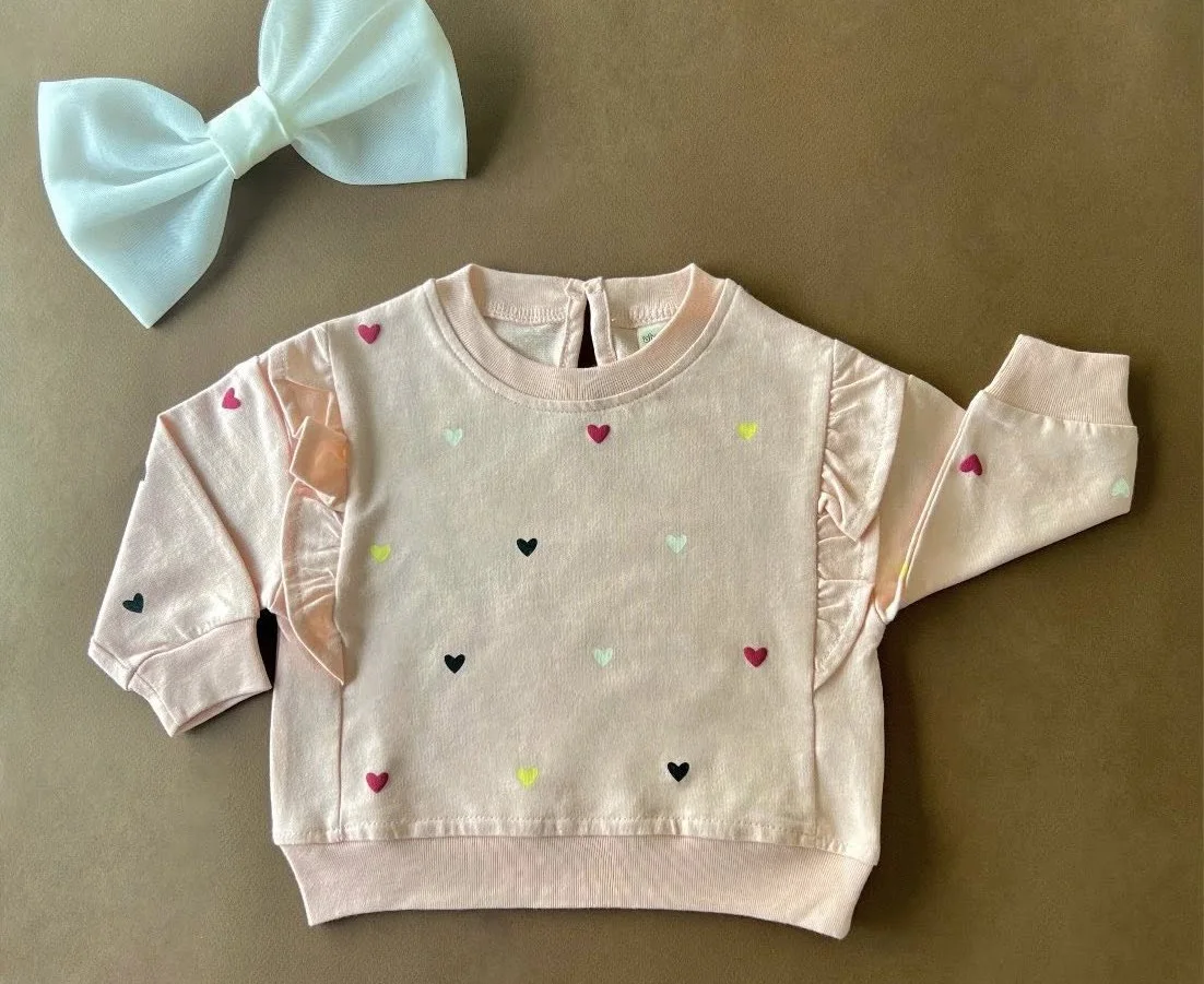 T-shirt "petits cœurs" pour les filles