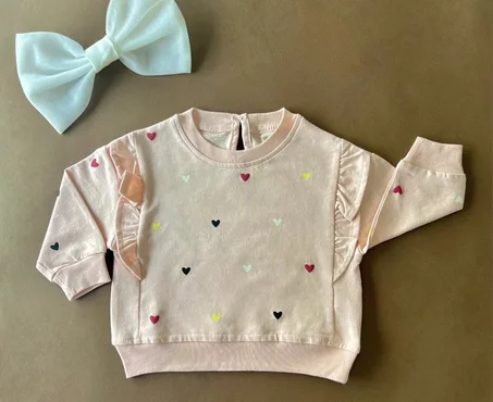 T-shirt "petits cœurs" pour les filles